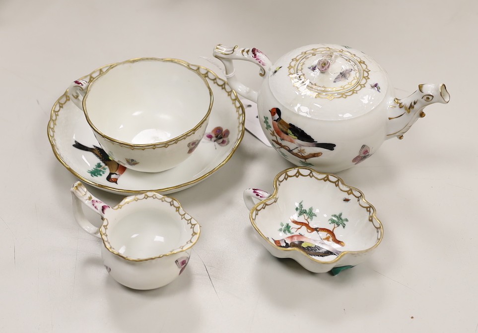 A 19th century Herend porcelain bachelor's teaset, saucer with date code for 1867